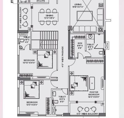 Block A,Flat -1,11th Floor Plan 5BHK (Pent House)