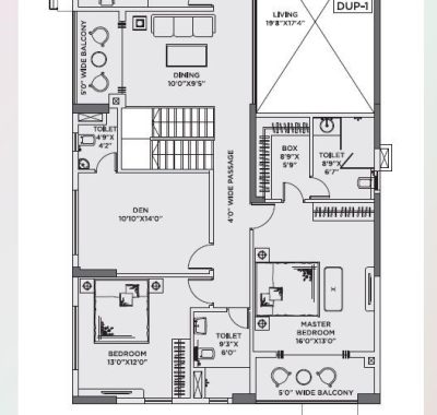 Block A,Flat -1,12th Floor Plan 5BHK (Pent House)